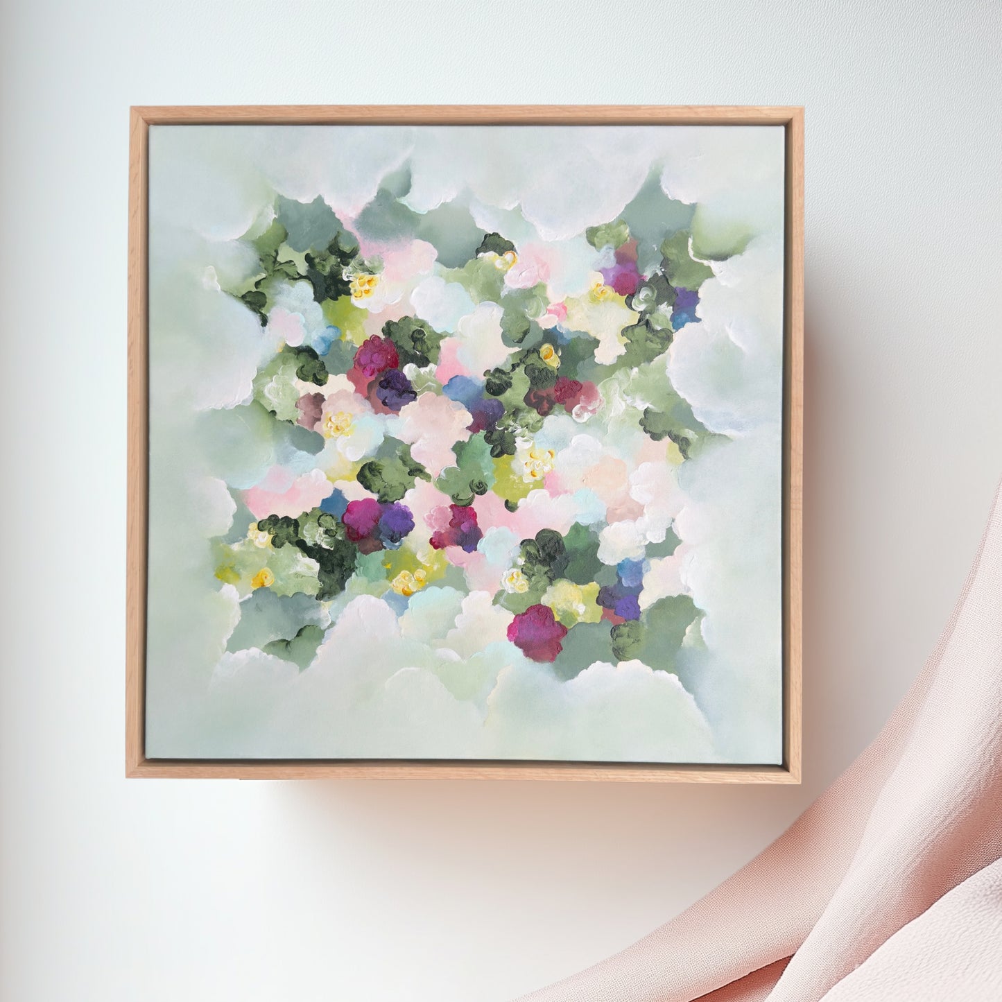 Original Artwork by Inna Baarac featuring luscious greens, yellows and hints of purple and magenta