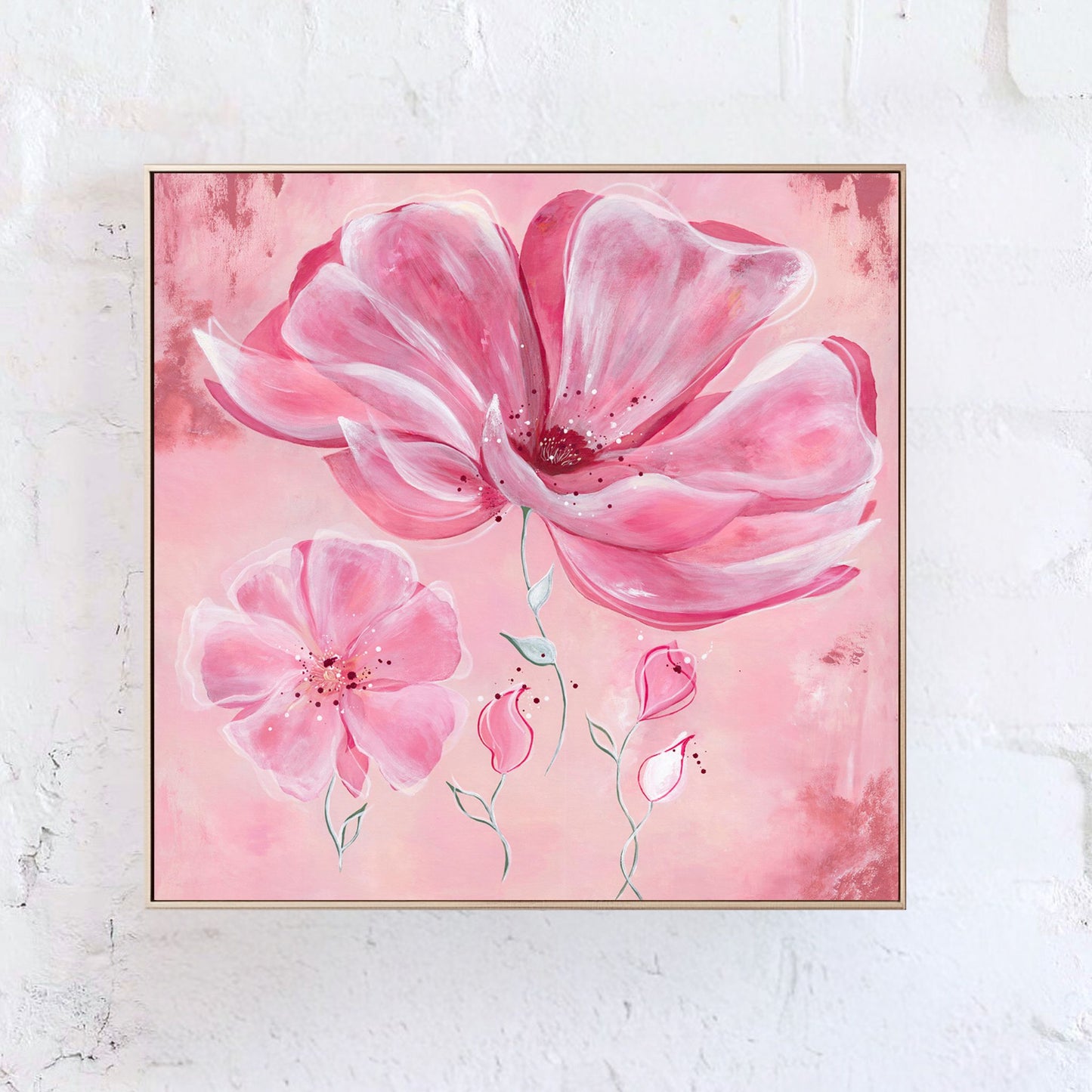 Floral abstract canvas art print by Inna Barac