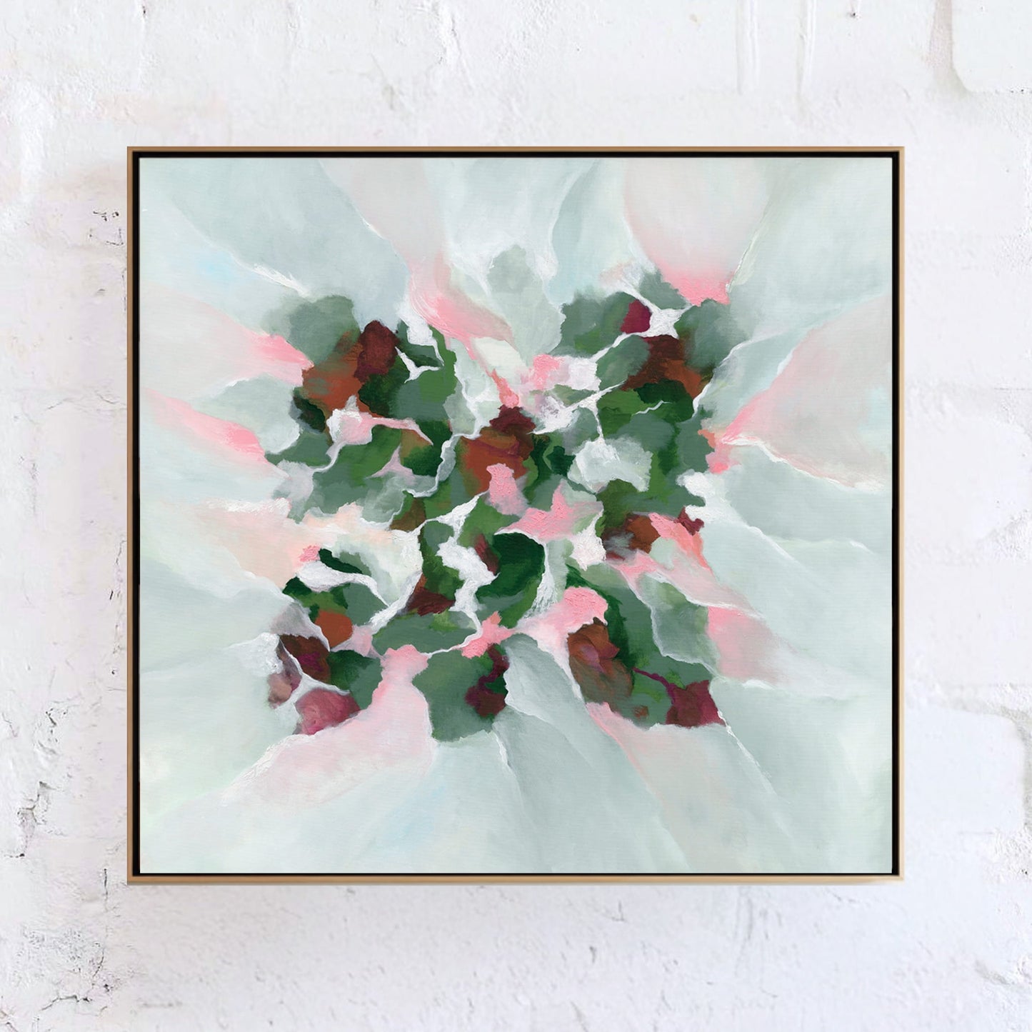 Green earth colours abstract canvas print