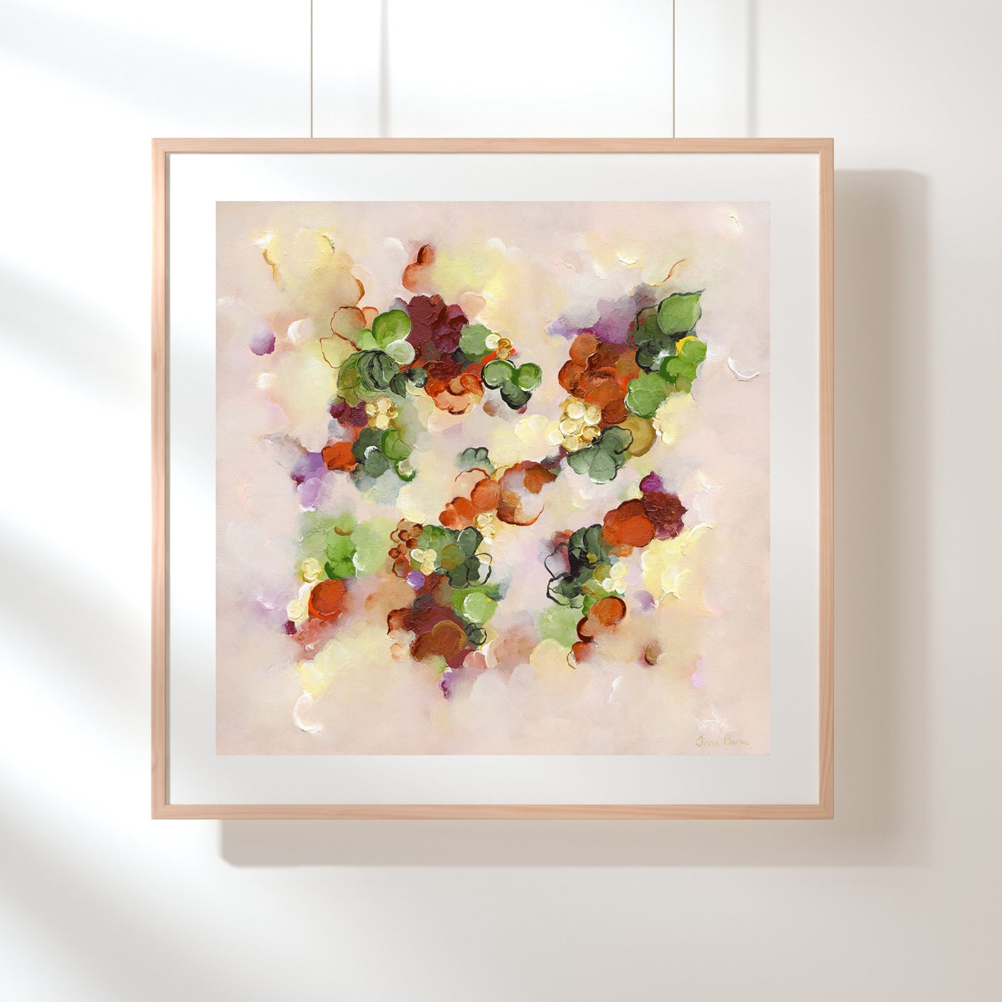 abstract orange and green painting
