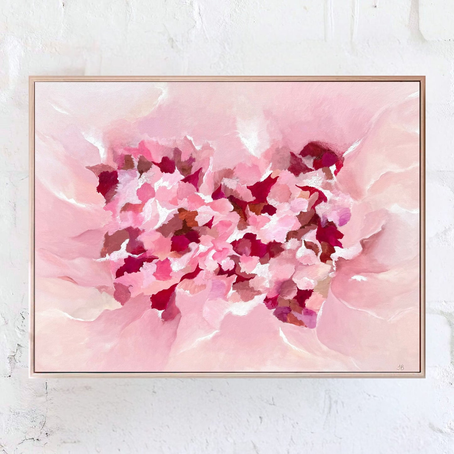 Bright, vibrant abstract canvas print by Inna Barac. Pinks and magenta colouirs