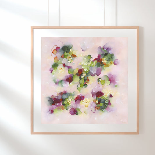 pink floral painting 