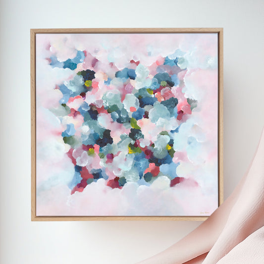 Blue canvas print abstract art 