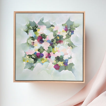 Original Artwork by Inna Baarac featuring luscious greens, yellows and hints of purple and magenta