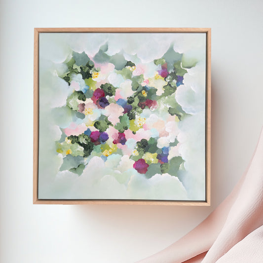 Original Artwork by Inna Baarac featuring luscious greens, yellows and hints of purple and magenta