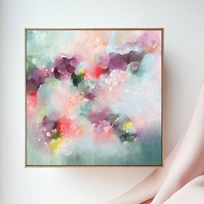 Calming blue green original abstract artwork