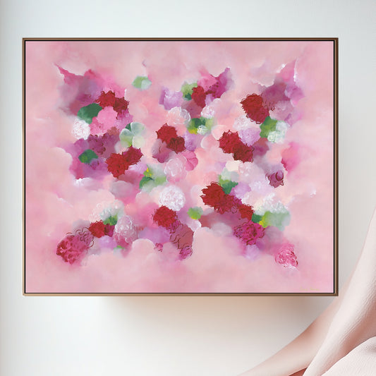 floral pink painting 