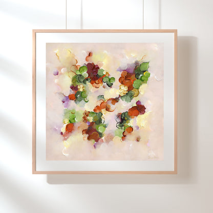 abstract orange and green painting