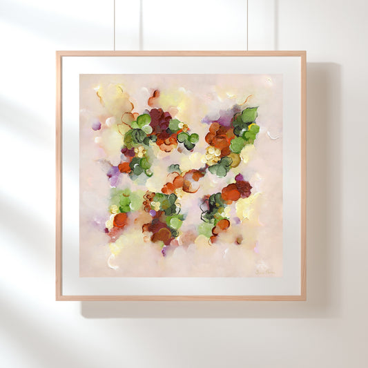abstract orange and green painting